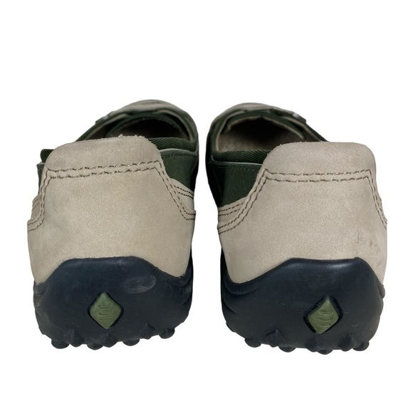 Lands End Flats Loafers Womens 9B Tan/Forest Green Leather Slip On Comfort Shoes - Picture 8 of 13